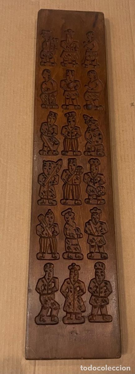 Antig&uuml;edades: PASTELERIA - ANTIGUO MOLDE DE MADERA TALLADA PARA HACER GALLETAS O PAN DE JENGIBRE FIGURAS PERSONAJE