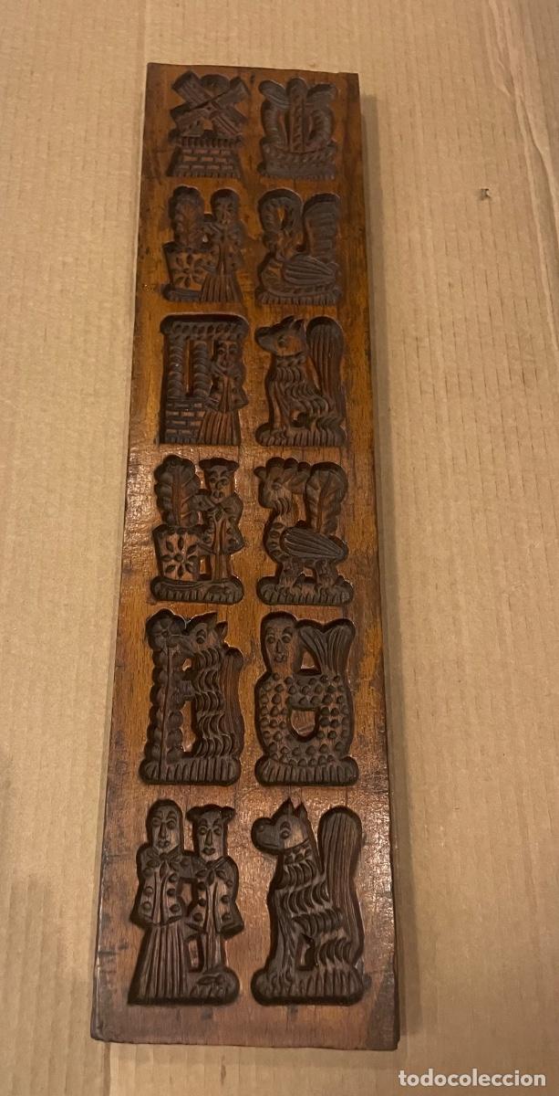 Antig&uuml;edades: PASTELERIA - ANTIGUO MOLDE DE MADERA TALLADA PARA HACER GALLETAS O PAN DE JENGIBRE FIGURAS PERSONAJE