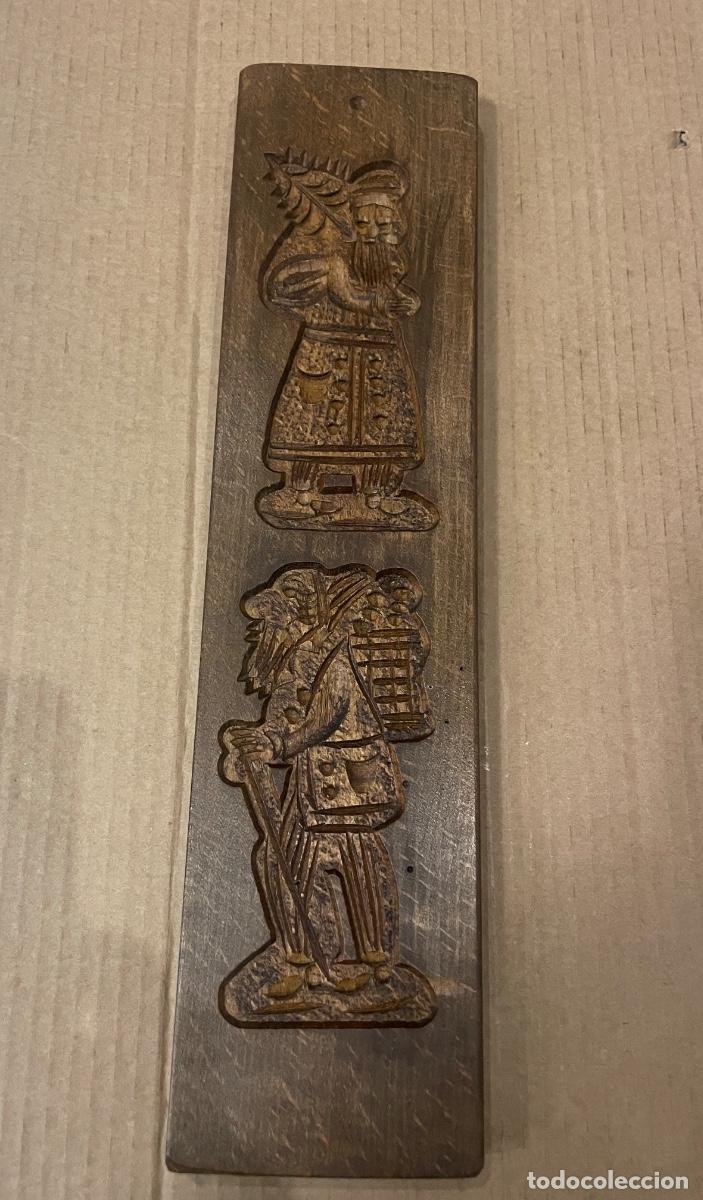 Antig&uuml;edades: PASTELERIA - ANTIGUO MOLDE DE MADERA TALLADA PARA HACER GALLETAS O PAN DE JENGIBRE FIGURAS PERSONAJE