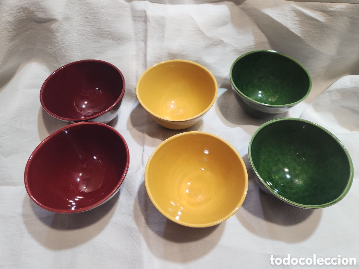 Antig&uuml;edades: INENCONTRABLES 6 BOL CERAMICA FRANCESA SAINT CLEMENT. A&Ntilde;OS 70. COMO NUEVOS.