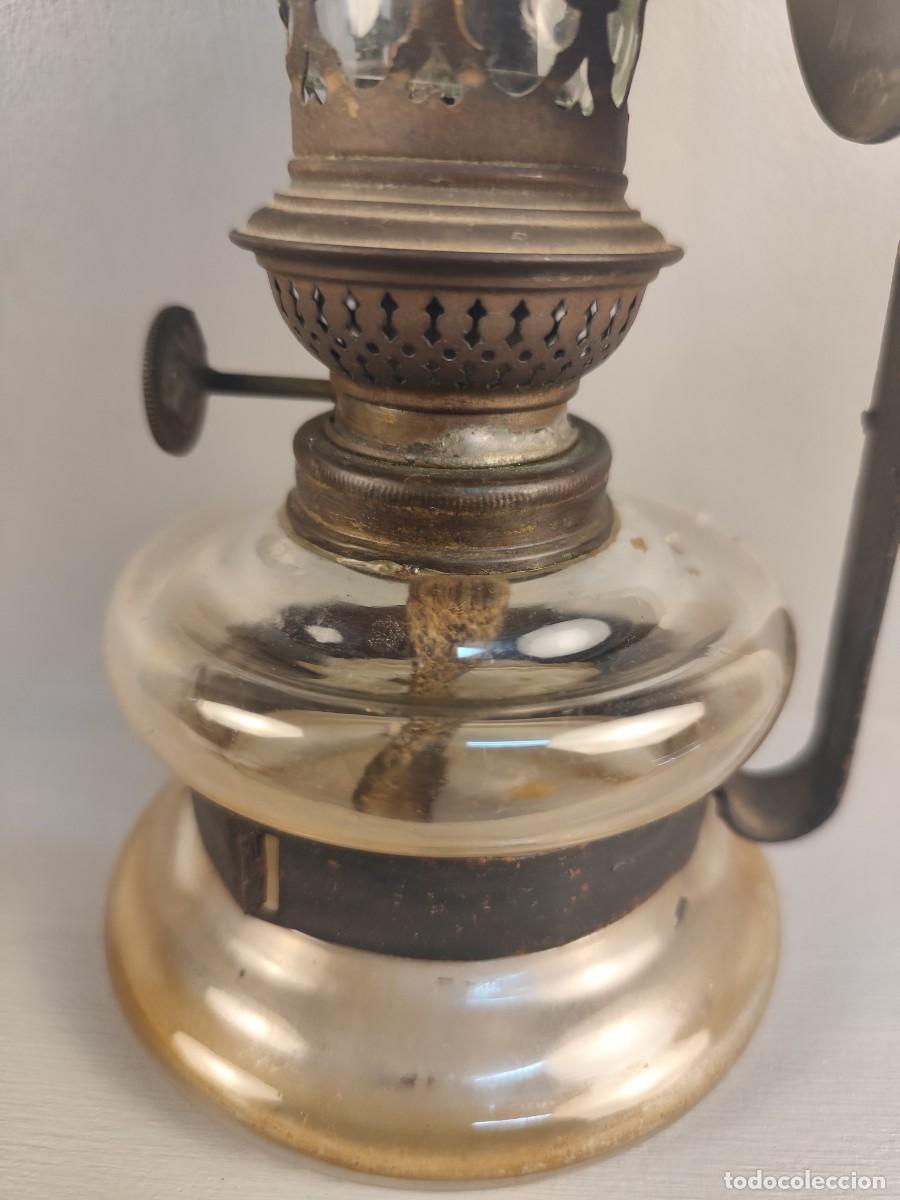 Antig&uuml;edades: Antiguo quinqu&eacute; de cristal y bronce - Foto 10