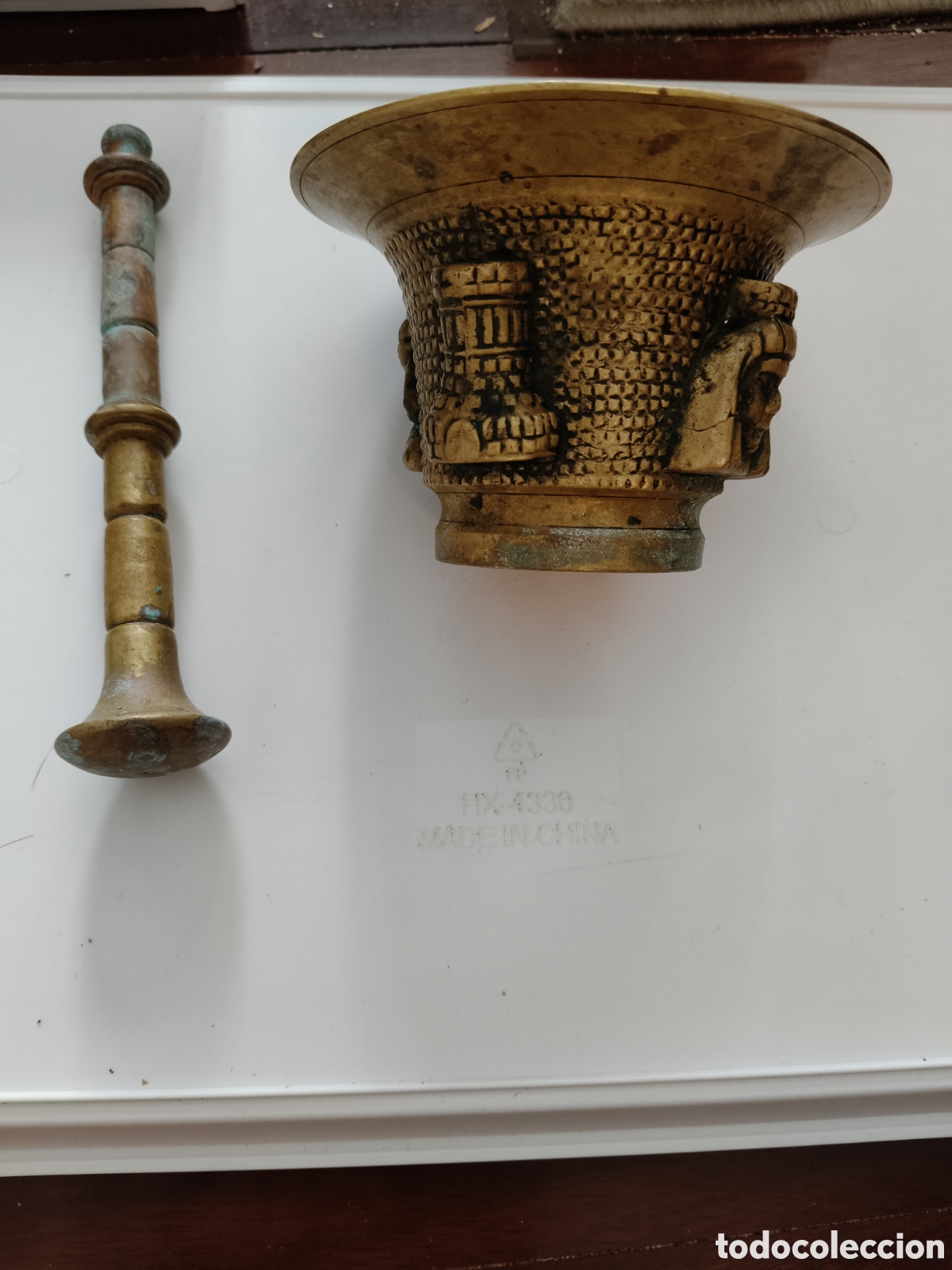 Antig&uuml;edades: Almirez de bronce siglo XlX