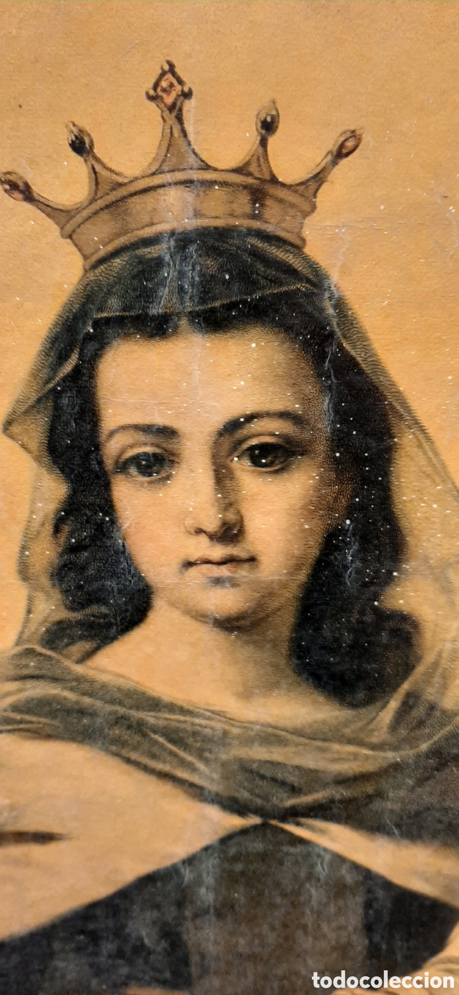 Antig&uuml;edades: Lamina de la Virgen del Carmen - Foto 2