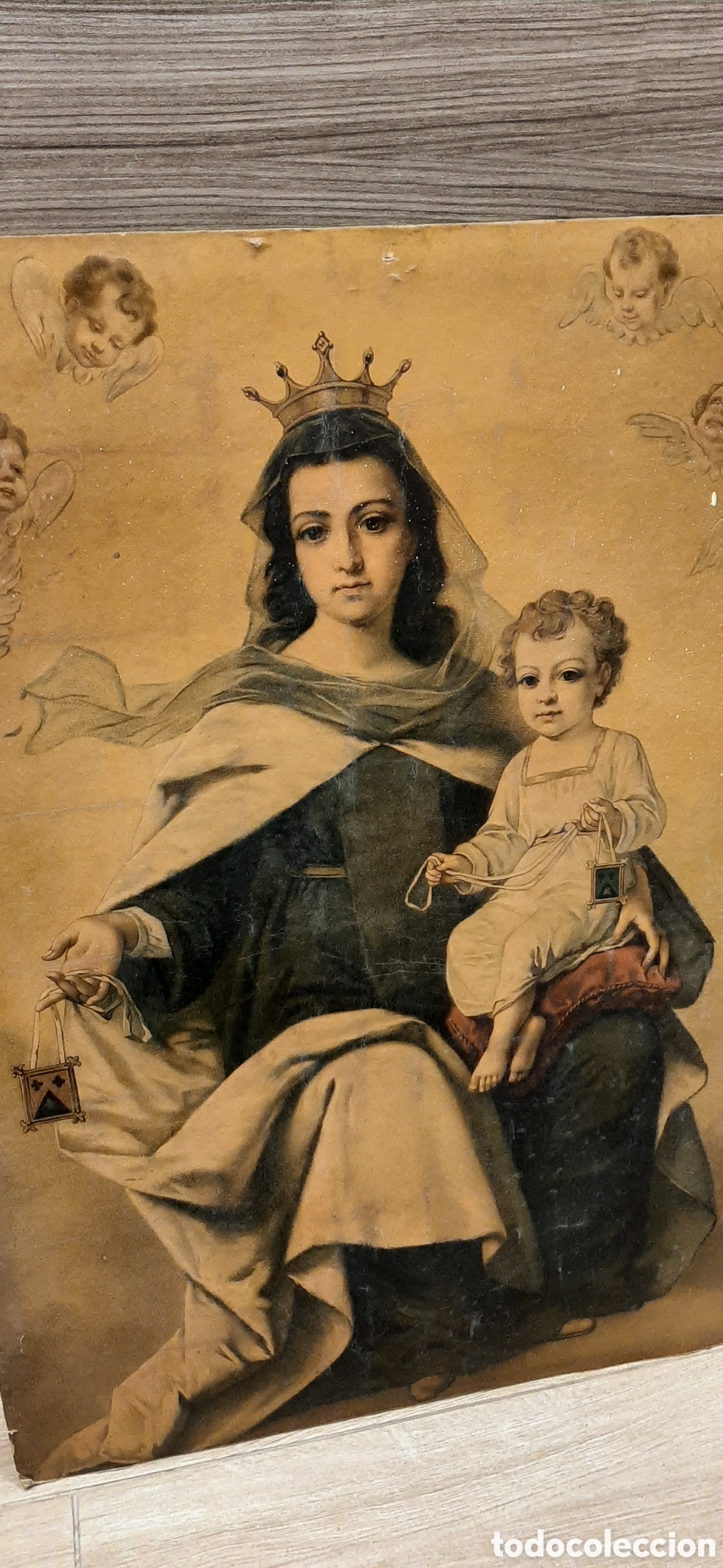 Antig&uuml;edades: Lamina de la Virgen del Carmen