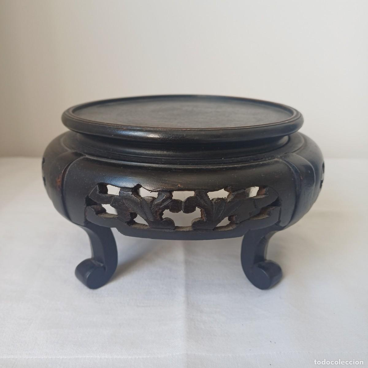 Antig&uuml;edades: Antique Chinese Hardwood Display Stand - 13cm Diameter