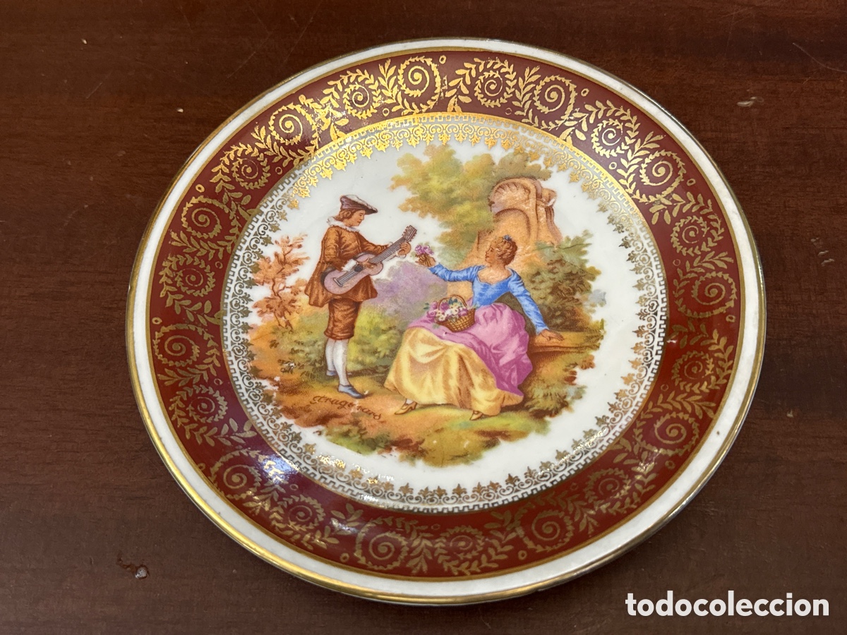 Antig&uuml;edades: PRECIOSO PLATO ANTIGUO DE PORCELANA DE LIMOGES 17,5 CM