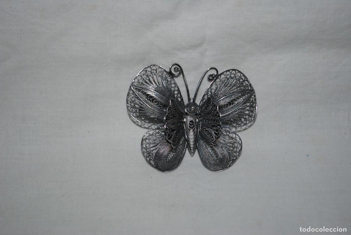 Antig&uuml;edades: BROCHE DE PLATA , EN FORMA DE MARIPOSA . - Foto 1
