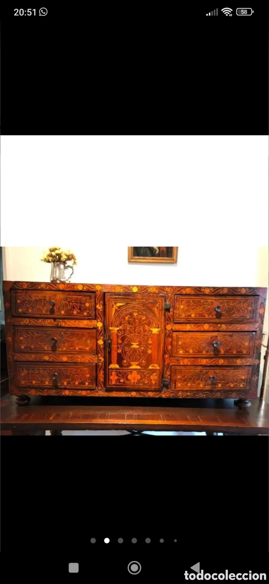 Antig&uuml;edades: BARGUE&Ntilde;O ANTIGUO DE MARQUETERIA