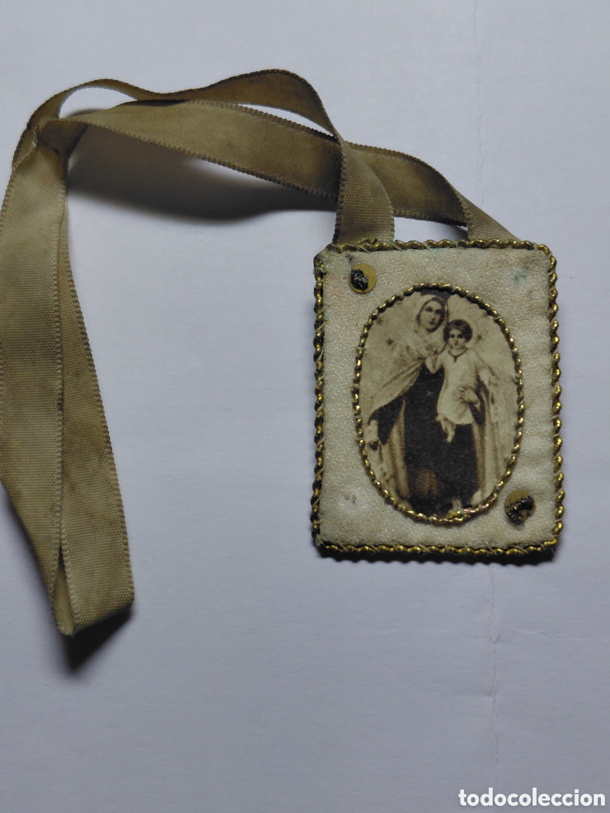 Antig&uuml;edades: ANTIGUO ESCAPULARIO VIRGEN DEL CARMEN - Foto 1