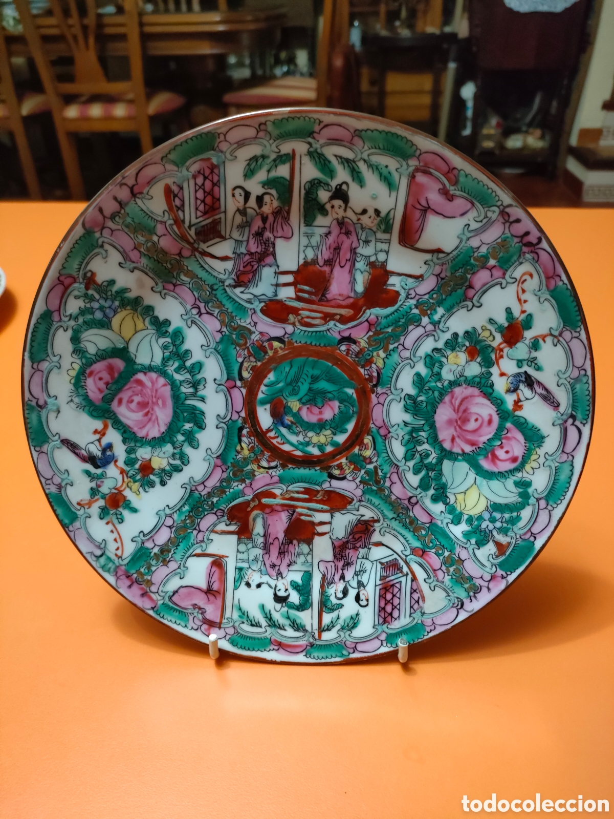 Antig&uuml;edades: Plato macao Rose Medallion a&ntilde;os 50