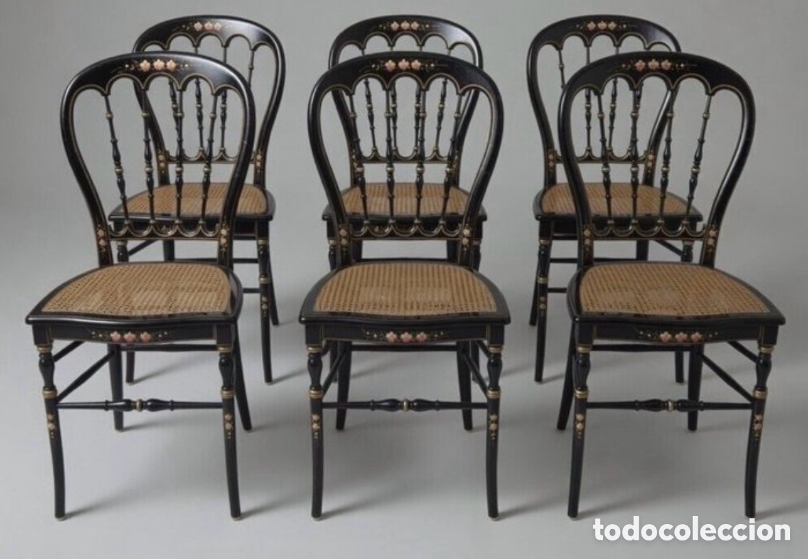 Oggetti Antichi: Antique Chiavari Chairs with Gilt Detailing, 1890s