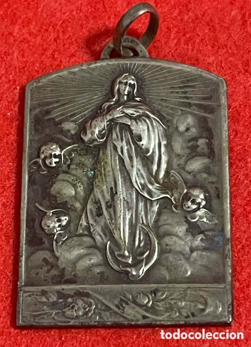 Antig&uuml;edades: Antigua medalla de la virgen Inmaculada en Plata, de ley contrastada