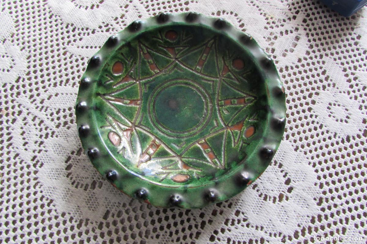 Antig&uuml;edades: ANTIGUO PLATO CUENCO CENICERO.. VIDRIADO, CERAMICA ARTESANIA GONGORA, DE UBEDA ( JAEN )