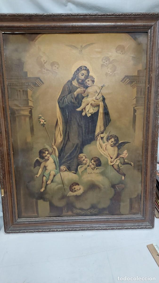 Antig&uuml;edades: Antigua l&aacute;mina de San Jos&eacute; y jesus