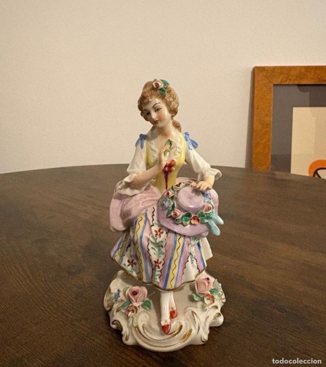 Antig&uuml;edades: Figura Porcelana Alemana Sitzendorf Capodimonte
