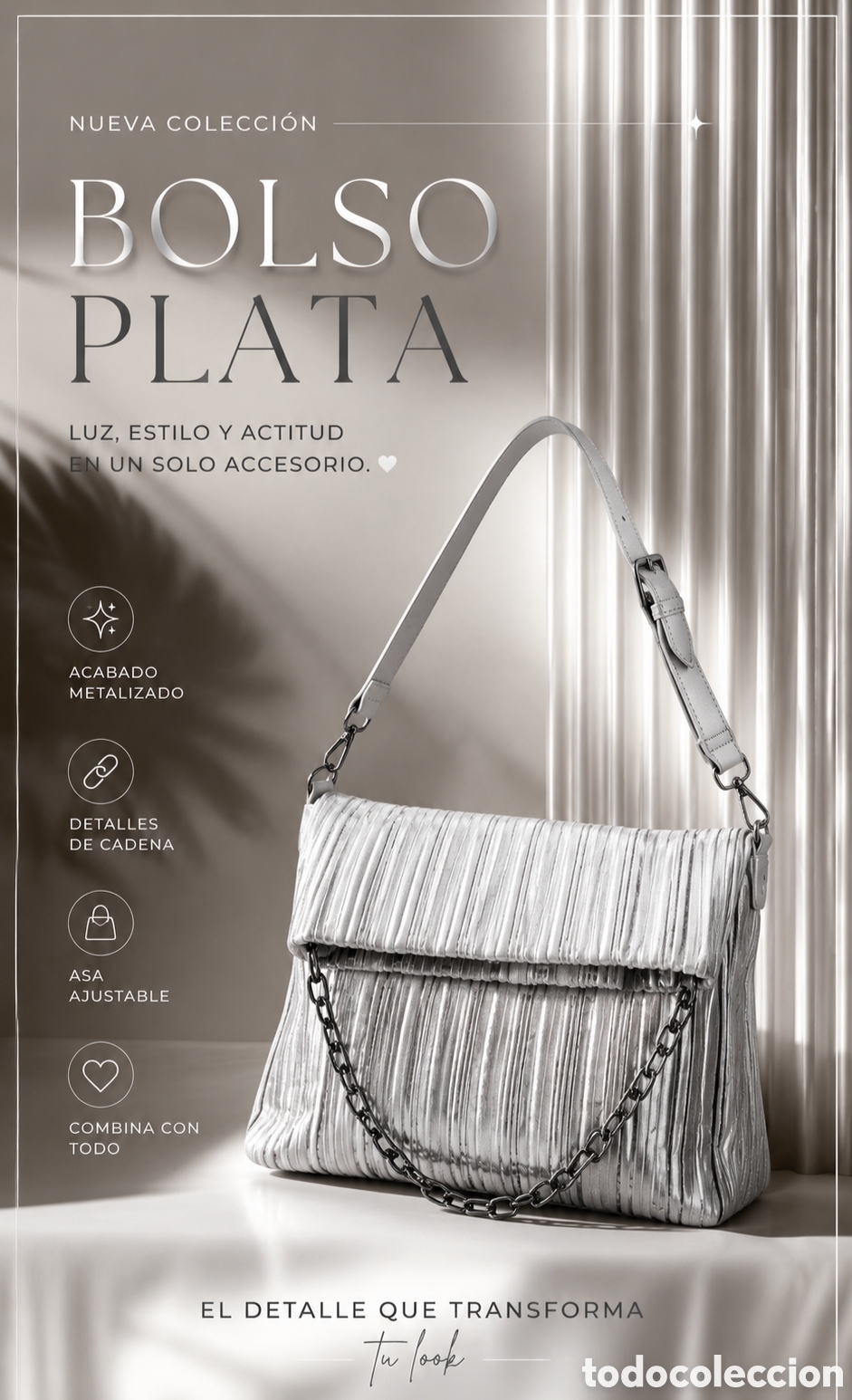 Antig&uuml;edades: Bolso Plata asa cadena - Foto 1
