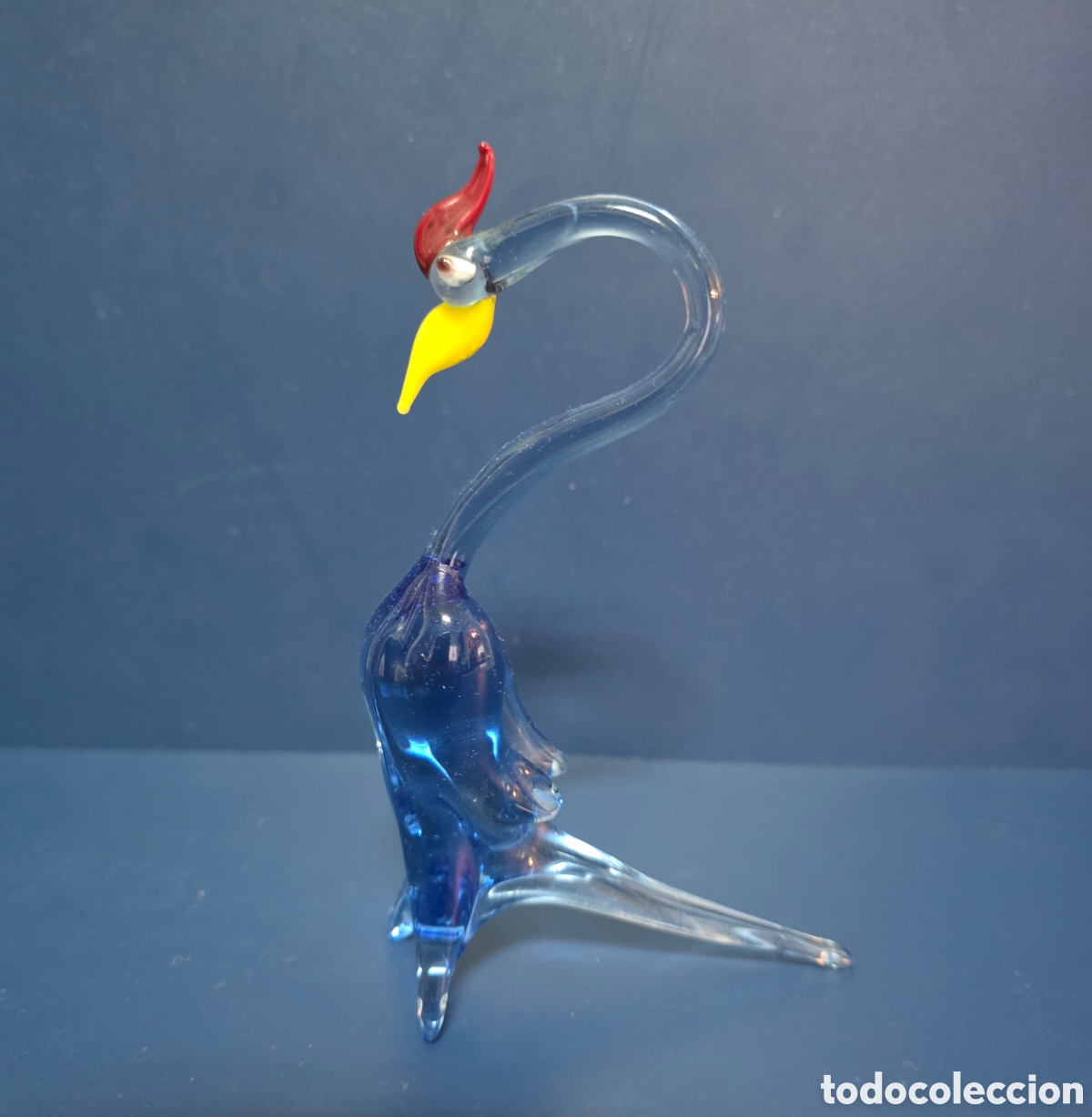 Antig&uuml;edades: Figura de ave en cristal de Murano