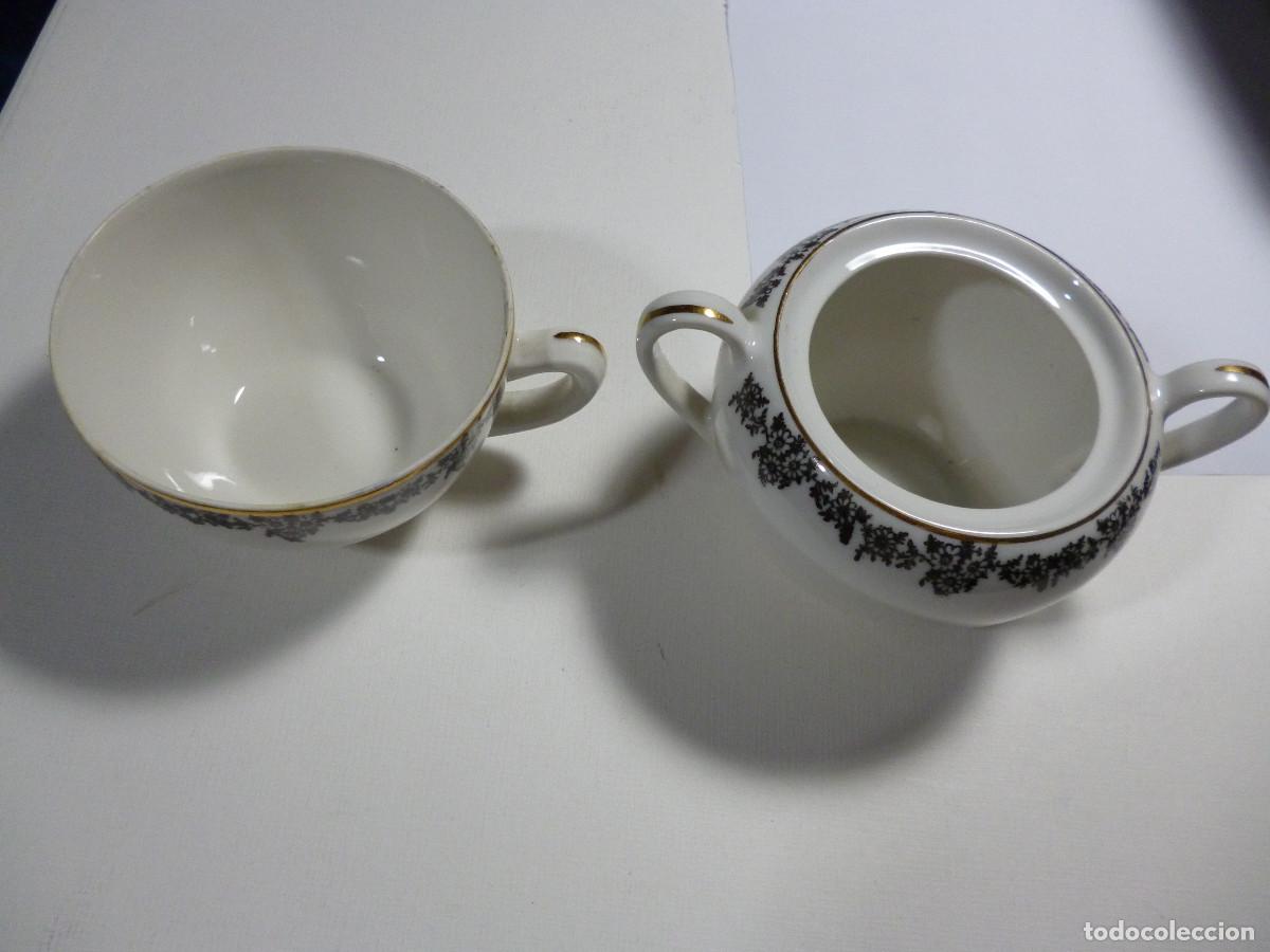 Antig&uuml;edades: TAZA Y AZUCARERO (SIN TAPA) PORCELANA - PERTENECE CONJUNTO T&Eacute; O CAF&Eacute;