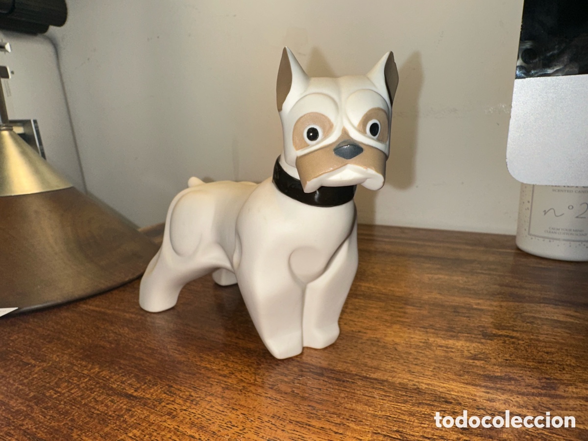 Antig&uuml;edades: Figura de porcelana bulldog franc&eacute;s