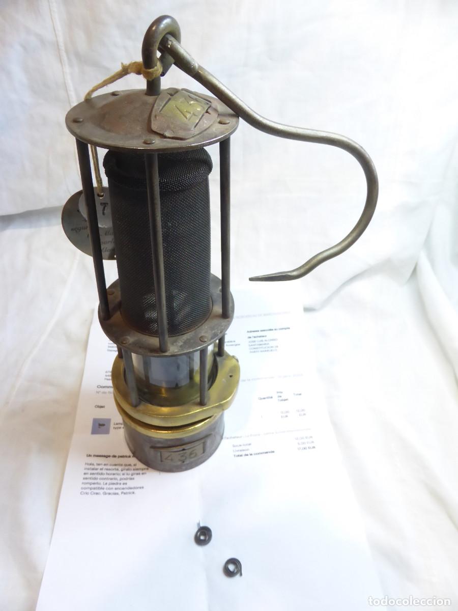 Antig&uuml;edades: L&aacute;mpara de mina de seguridad GRUBENLAMBEN LAMPE DE MINEUR