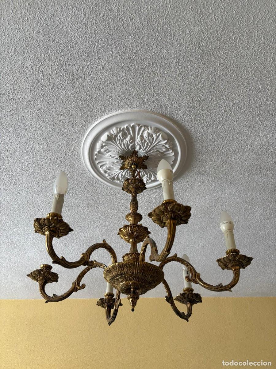 Antig&uuml;edades: Lampara de bronce 6 luces - Foto 3