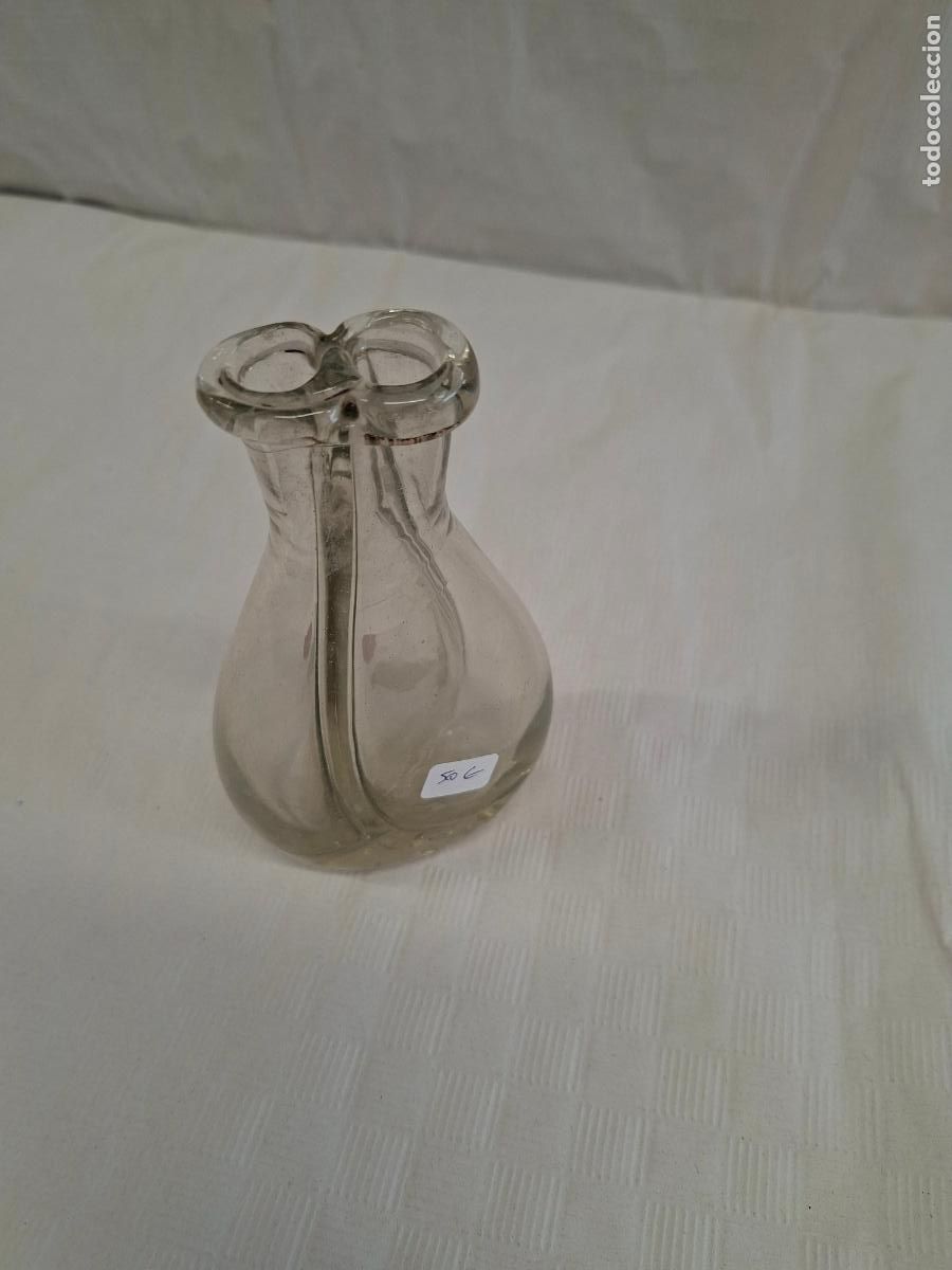 Antig&uuml;edades: BOTELLA DE CRISTAL BLANCA PARA EL ACEITE Y EL VINAGRE ORIGINALL