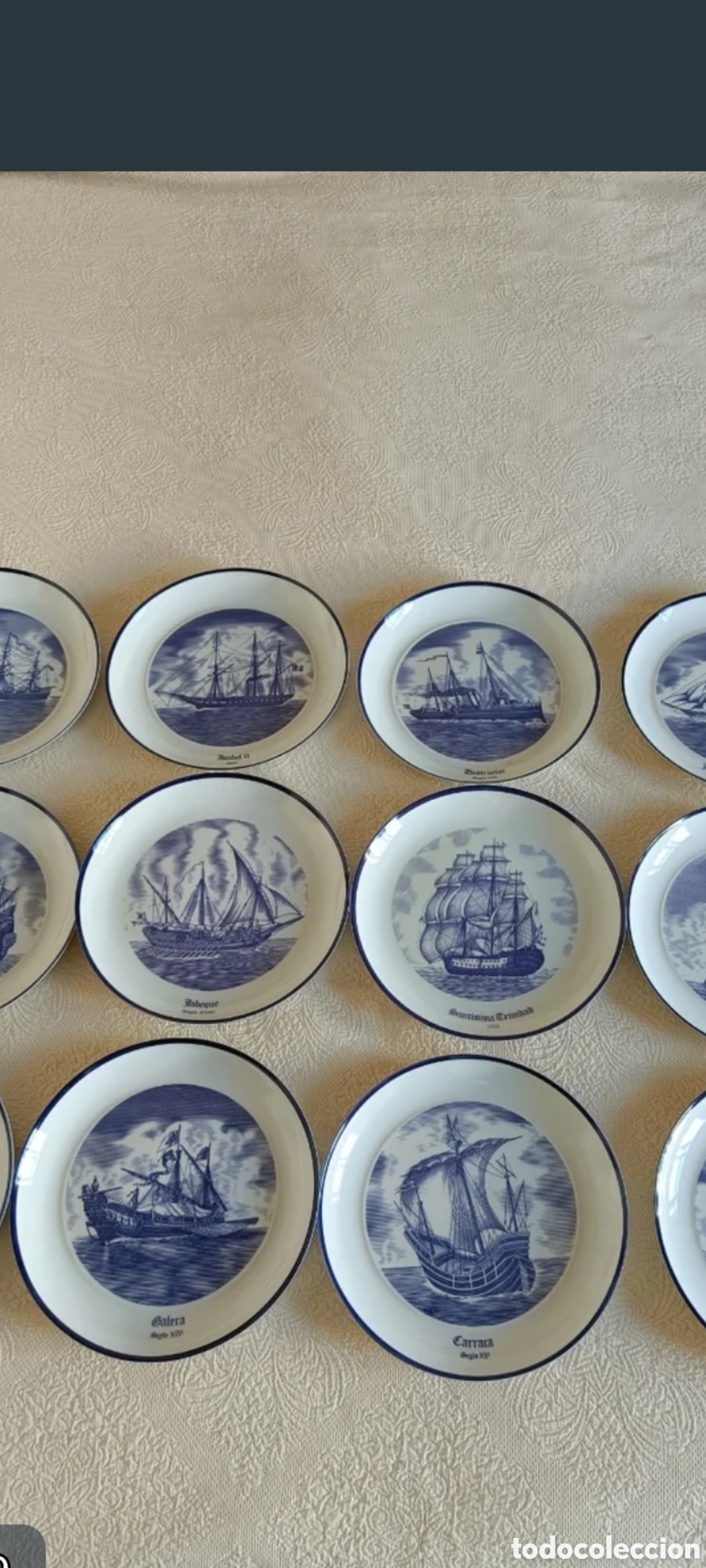 Antig&uuml;edades: 12 PLATOS COL.NAVAL ESPA&Ntilde;OLA.Guinard