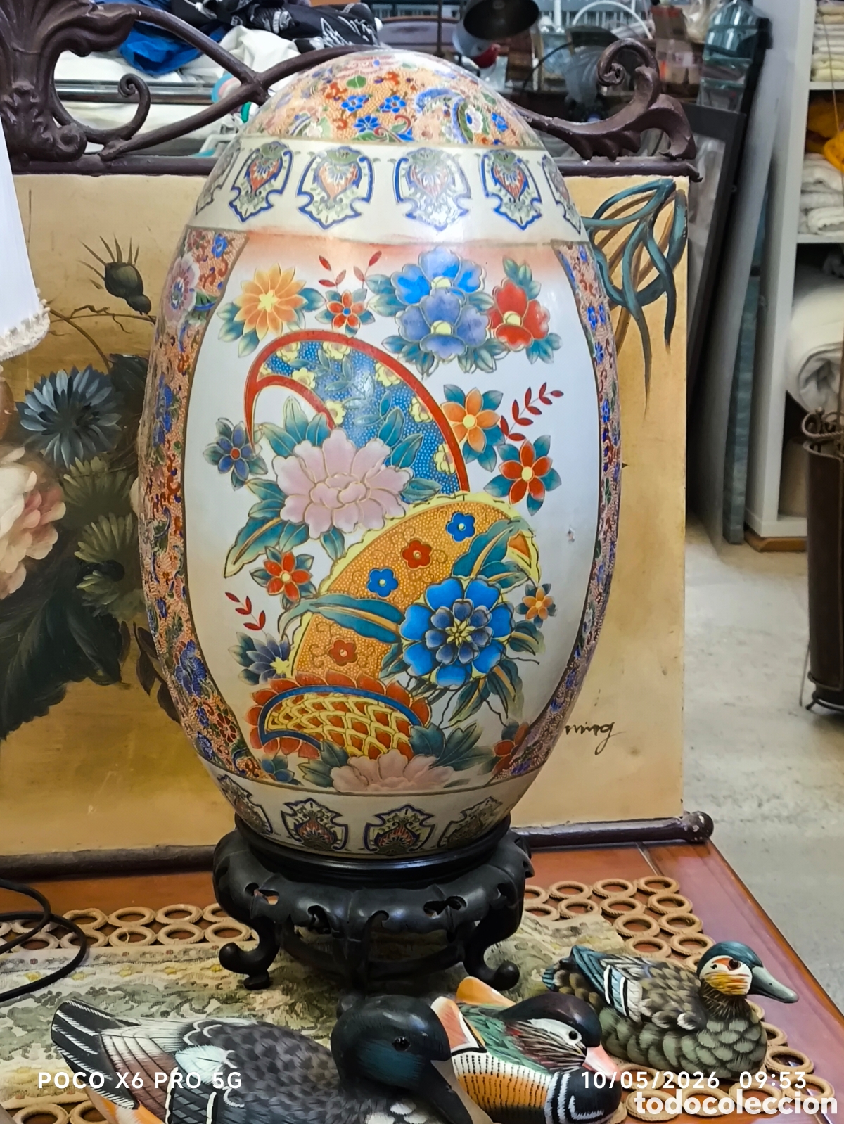 Antig&uuml;edades: Huevo Satsuma artesan&iacute;a japonesa 50 cm