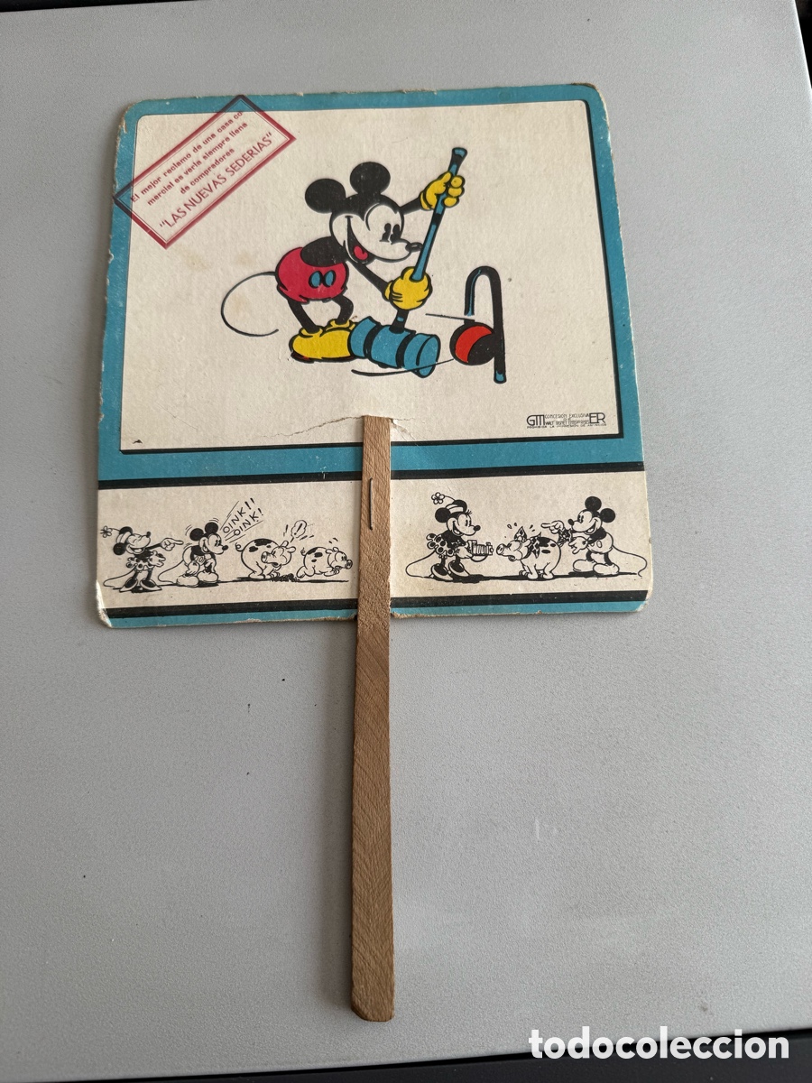 Antig&uuml;edades: Antiguo PAYPAY cart&oacute;n. MICKEY MOUSE. Publicidad LAS NUEVAS SEDERIAS ( ZARAGOZA)