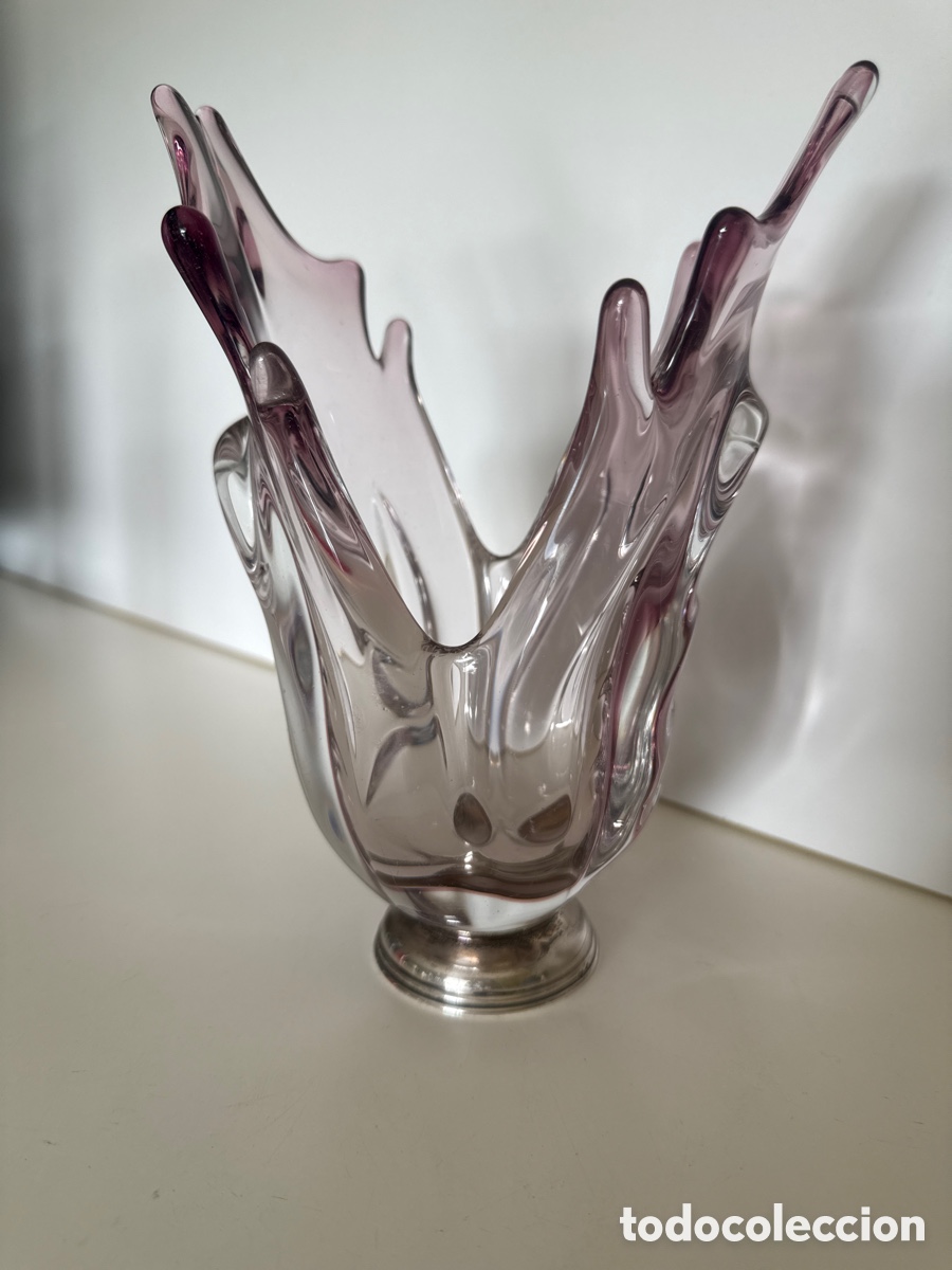 Antig&uuml;edades: Jarr&oacute;n cristal Murano con base de plata