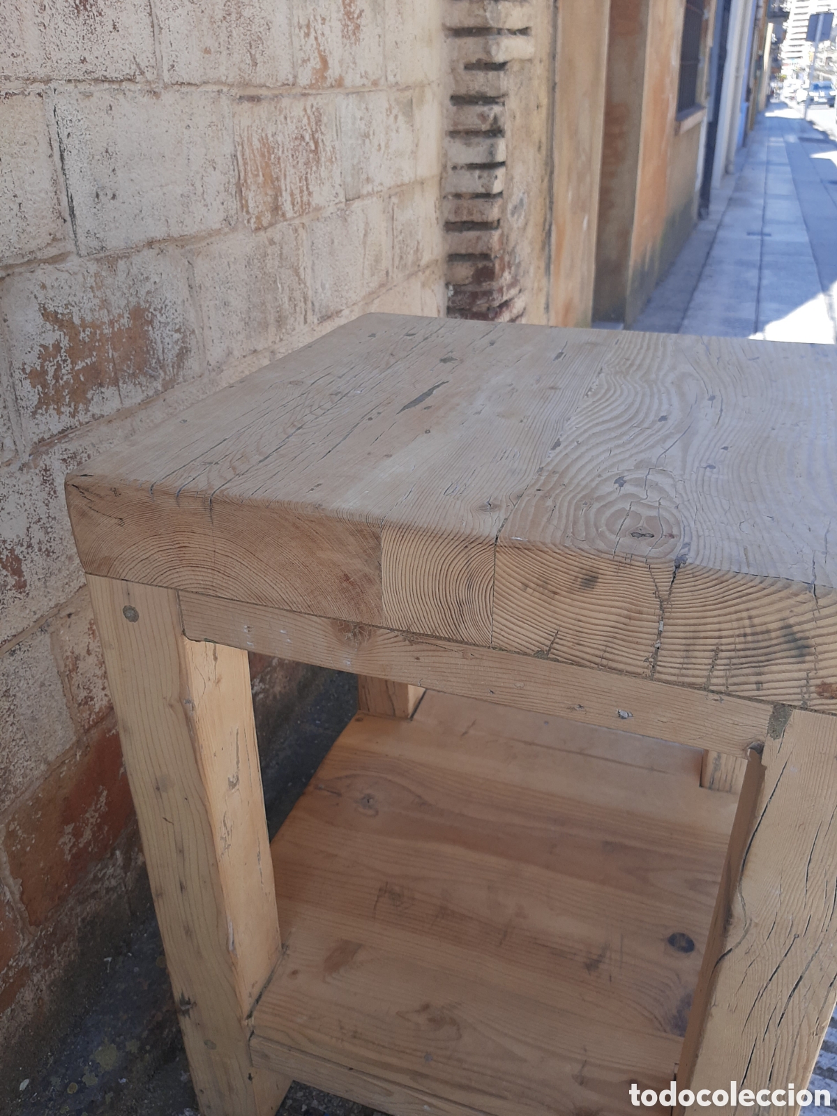Antig&uuml;edades: Mesa auxiliar robusta r&uacute;stica - Foto 6