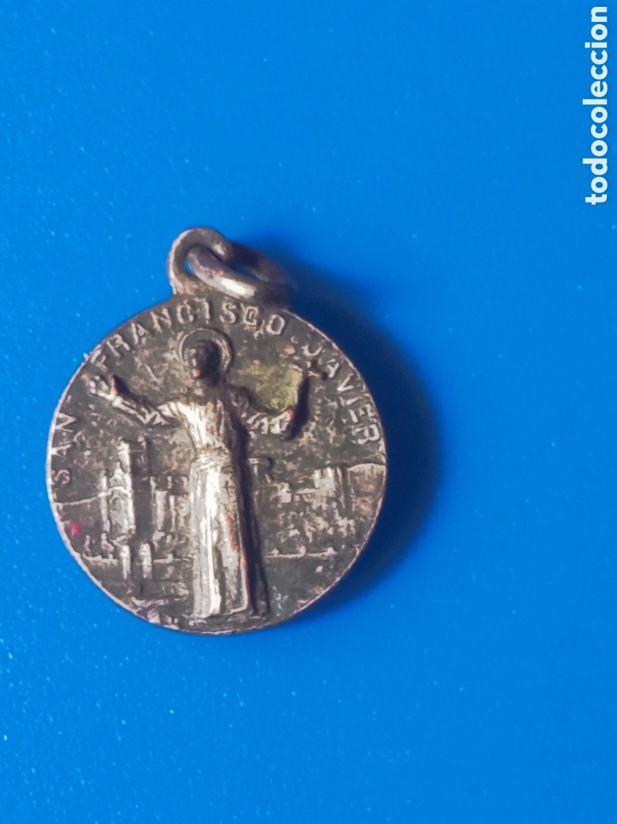 Antig&uuml;edades: Antigua medalla a Doble cara, San Francisco Javier y San Ignacio de Loyola, 15 mm de di&aacute;metro