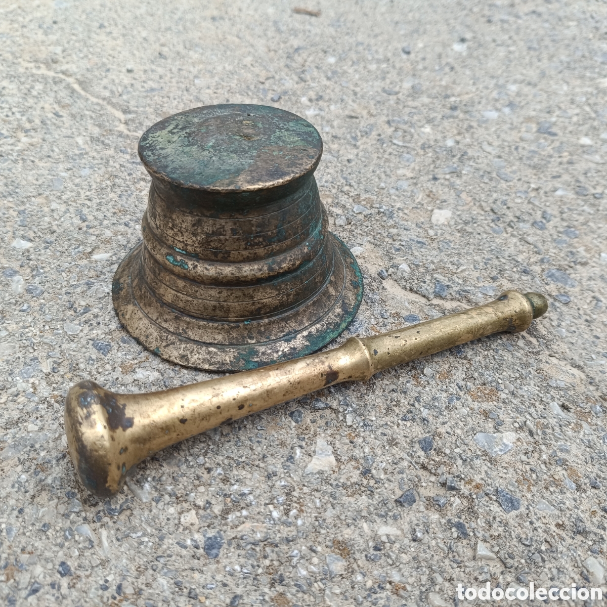 Antig&uuml;edades: Almirez bronce antiguo conserva su patina original - Foto 2