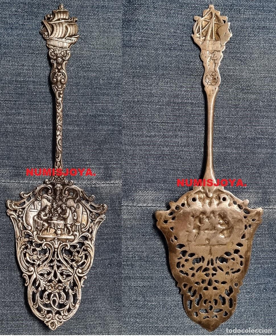 Antig&uuml;edades: PALA REPOSTERIA PLATA MACIZA ANTIGUA CONTRASTADA 916 MILESIMAS. Peso 59,30 gr. Tama&ntilde;o 23,5 x 7,5 mm.