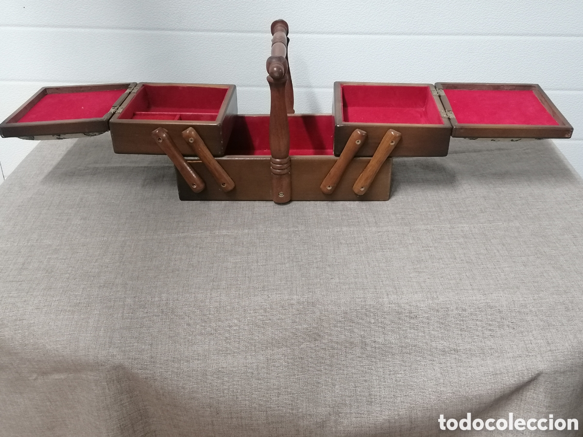 Antig&uuml;edades: Costurero de madera antiguo - Foto 7