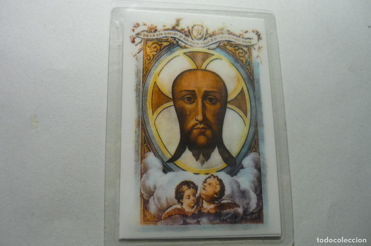 Antig&uuml;edades: ESTAMPA RELIGIOSA PLASTIFICADA DORSO SANTA FAZ ALICANTE ORACION