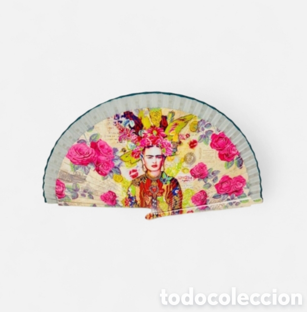 Antig&uuml;edades: Abanico de madera Frida Kahlo. - Foto 2