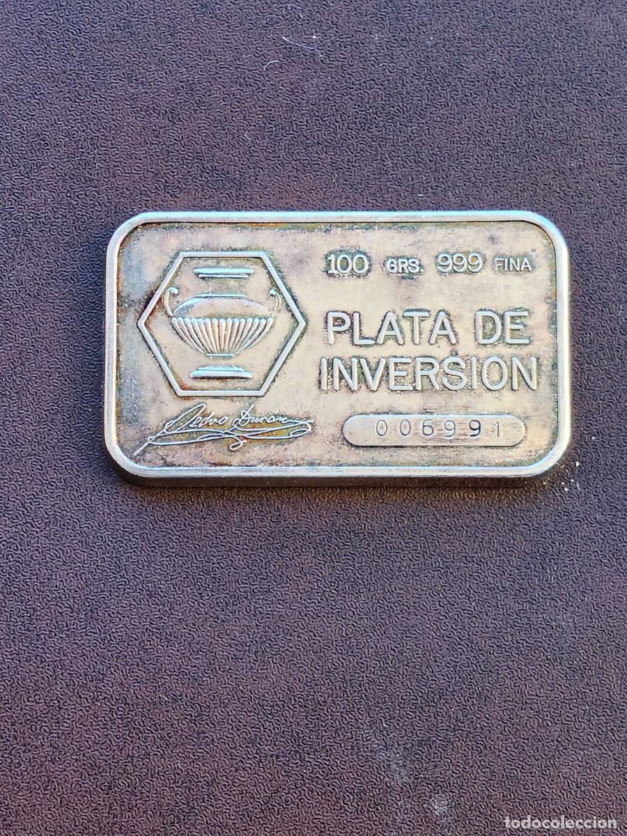 Antig&uuml;edades: LINGOTE DE 100 GRAMOS DE PLATA 999 PEDRO DURAN (NUMERADO).