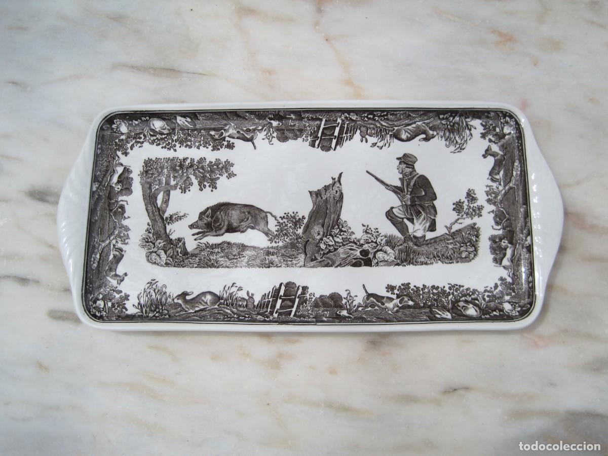 Antig&uuml;edades: PRECIOSA BANDEJA DE PORCELANA VILLEROY & BOCH - ANJOU - ESCENA DE CAZA - CAZADOR - JABAL&Iacute; - ALEMANIA