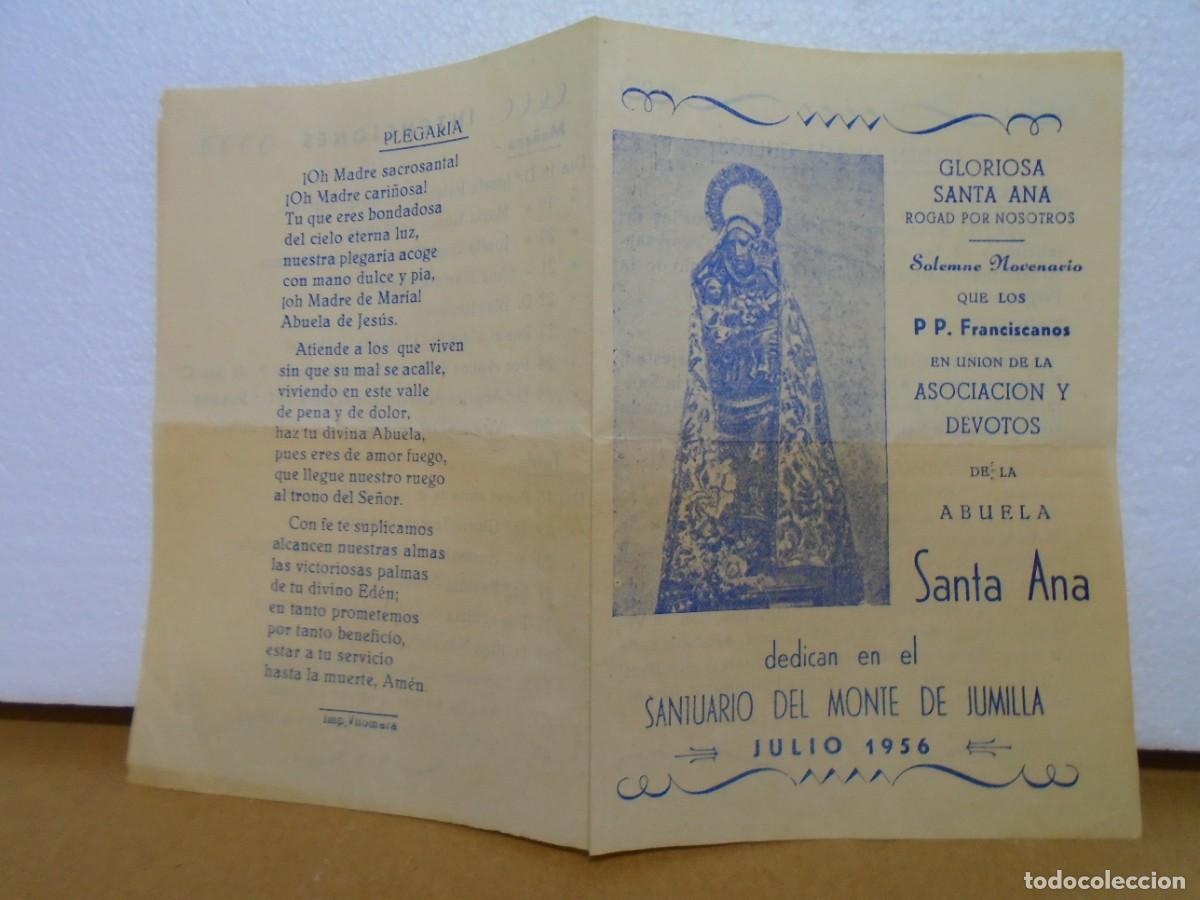 Antig&uuml;edades: JUMILLA(MURCIA)NOVENARIO ,STA.ANA DEL MONTE.JULIO 1956.