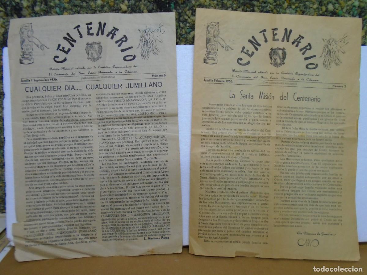 Antig&uuml;edades: JUMILLA(MURCIA)&rdquo;CENTENARIO &rdquo;BOLETINES N&ordm; 2-6 DE 1956.