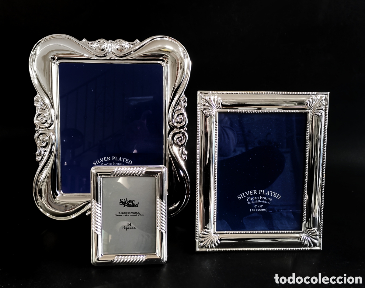 Antiquit&eacute;s: MAGN&Iacute;FICO CONJUNTO DE MARCOS ANTIGUOS NUEVOS SIN USO SILVER PLATED