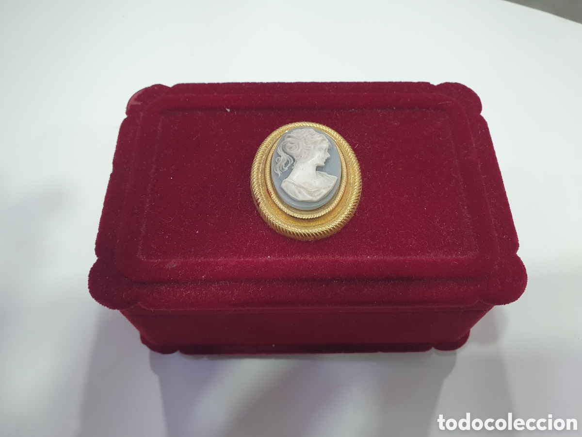 Antiguidades: Caja con camafeo en terciopelo. (L131)