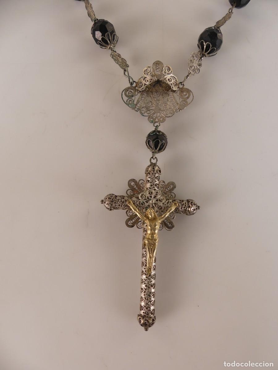 Antiques: Maravilloso Rosario de filigrana Precioso Objeto Religioso Excelente Detallado