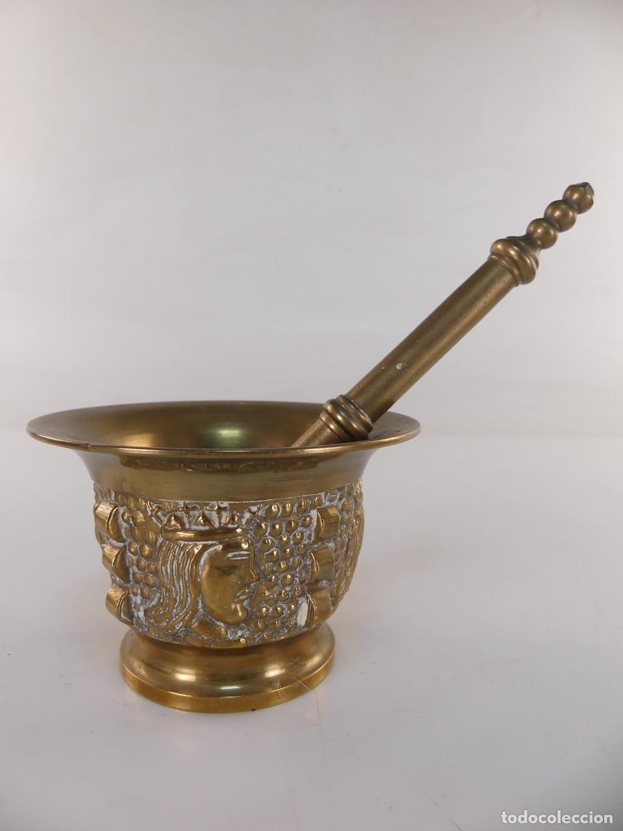 Antiques: almirez-mortero en bronce excelente pieza de colecci&oacute;n
