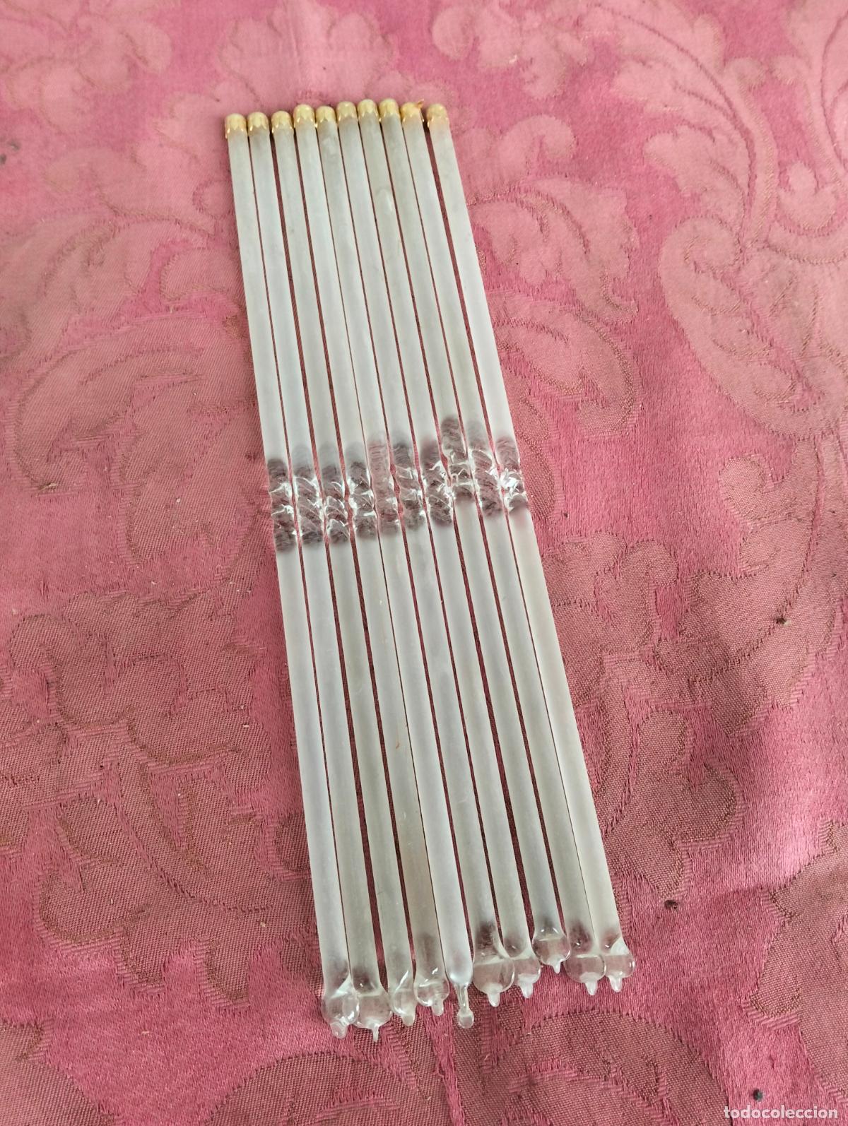 Antiques: L&aacute;grimas de cristal lote para l&aacute;mpara antigua vintage recambio repuesto tubo varilla 25cm