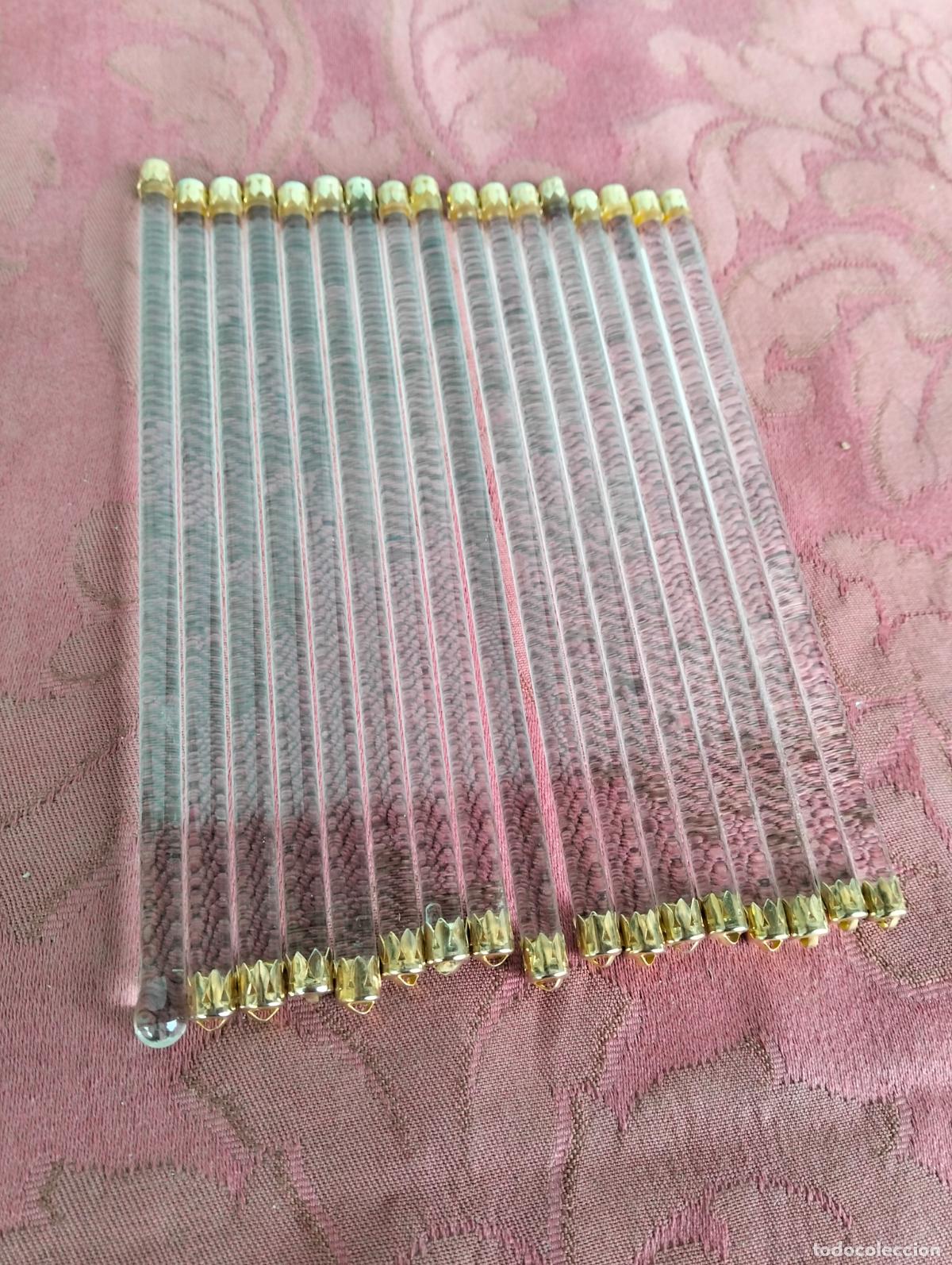 Antiques: L&aacute;grimas de cristal lote 17 para l&aacute;mpara antigua vintage recambio repuesto tubo varilla 15cm