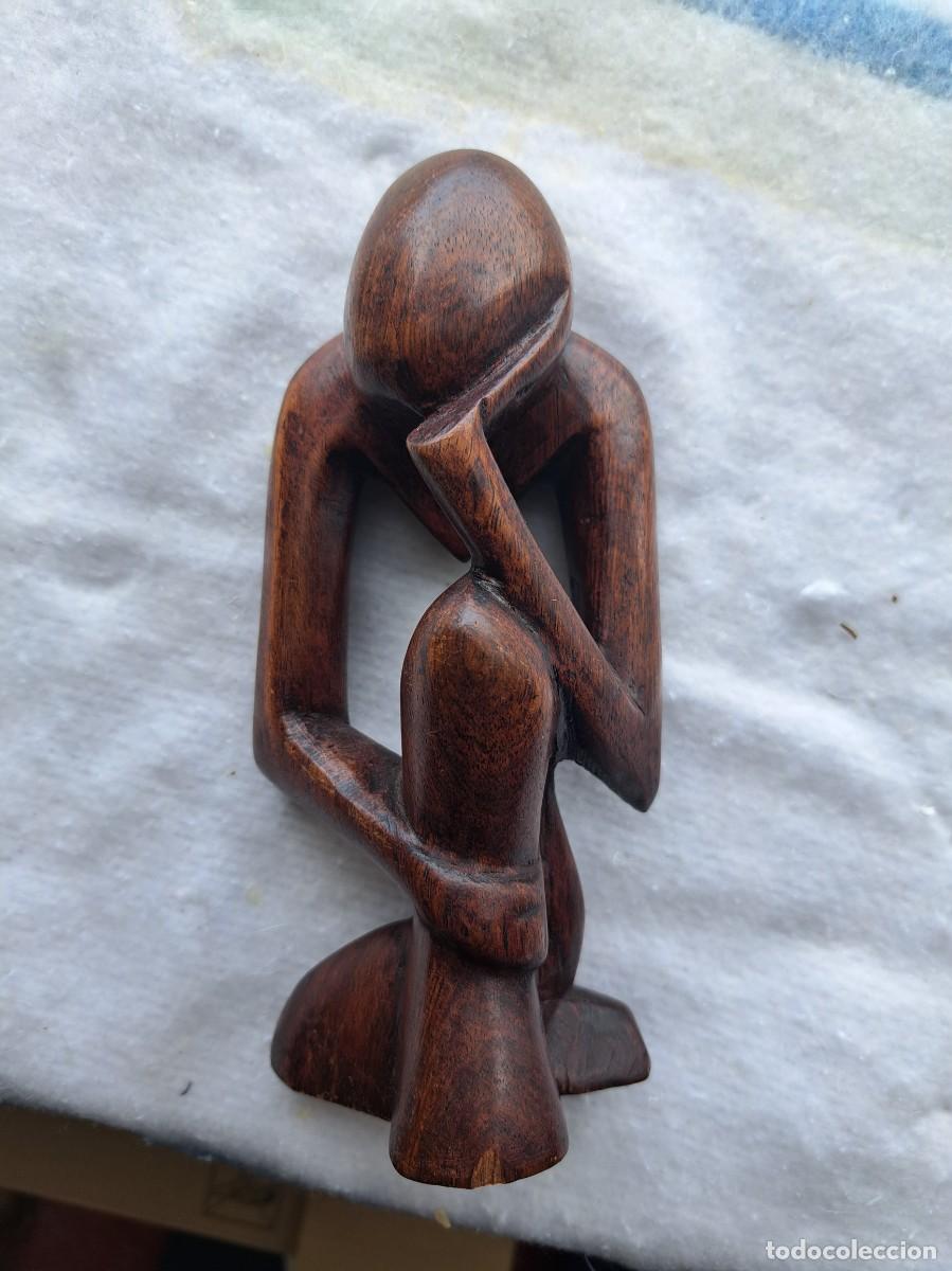 Antig&uuml;edades: TALLA MADERA HOMBRE PENSANTE