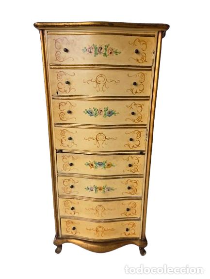 Antig&uuml;edades: Bonito Sifonier, Escritorio Estilo Veneciano - Madera Pintada a Mano - A&ntilde;o 50