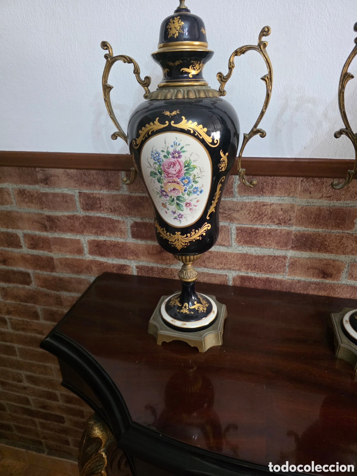 Antig&uuml;edades: Jarrones de porcelana y bronce 50cm Sevres?? - Foto 4